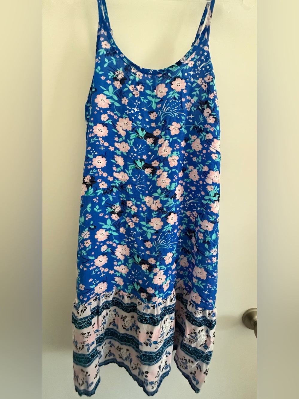 Qearal Women’s Blue Floral Swim Cover-Up Dress
